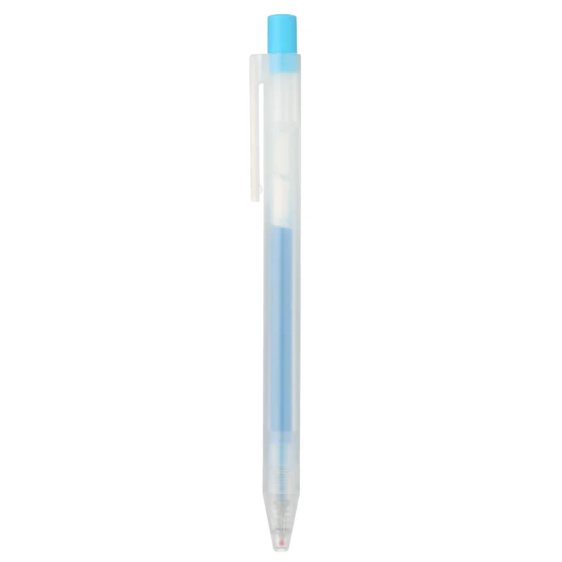 [SET of 5] Muji"Sarasara" Smooth Writing Gel Ink Retractable Ballpoint Pen Japan Import (Water Blue 0.5mm 02794125)