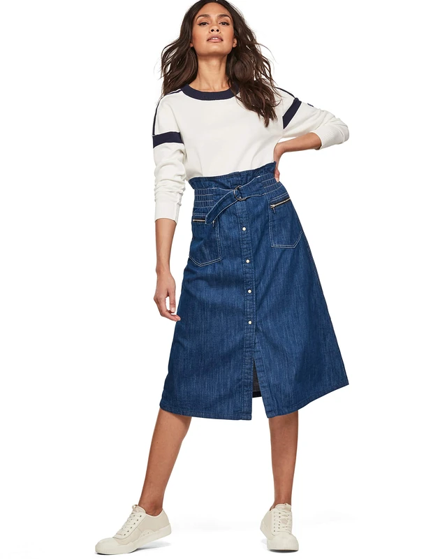 G-Star Women's Tacoma Zip Paperbag Skirt, Blue (rinsed D11645-A795-082), XS - Image 1