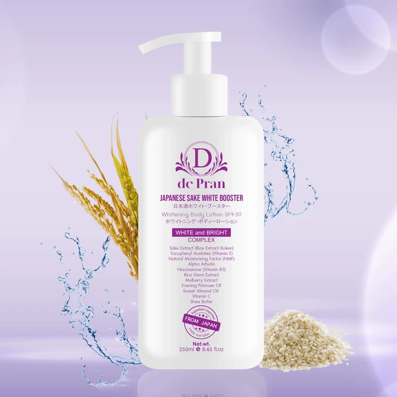 dePran | Japanese Rice Sake Skin Brightening Body Lotion-Alpha Arbutin, Niacinamide(B3), Mulberry, Shea Butter-Natural Moisturizer, Dark Spots, Uneven Skin Tone