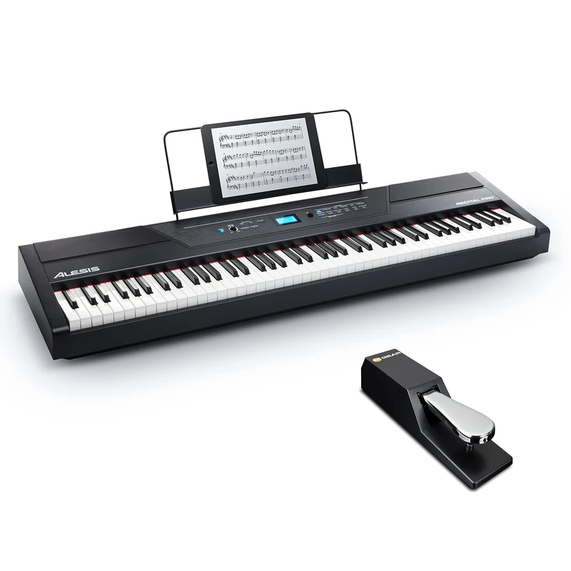Alesis Recital PRO Digital Piano/Keyboard with 88 Hammer Action Keys and SP-2 Universal Sustain Pedal Super Bundle