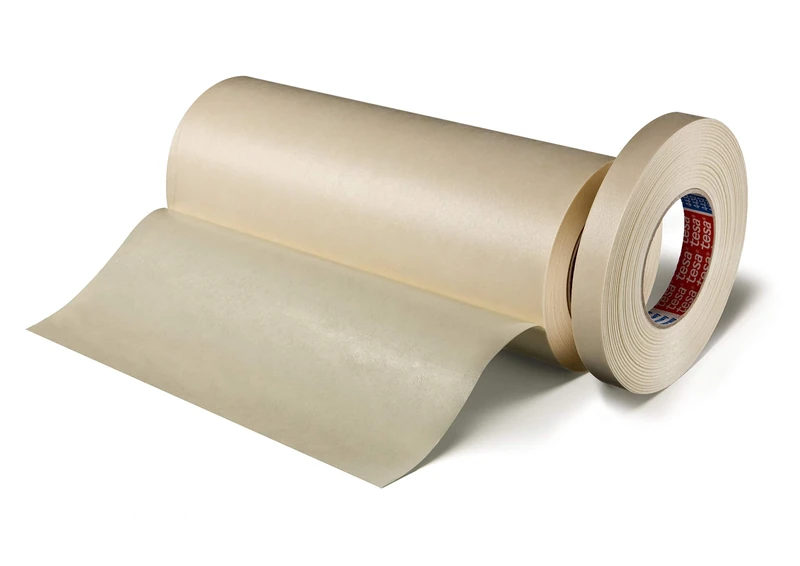 Tesa 4432 Sandblasting Tapes, Smooth Paper Support, Natural Rubber Adhesive Mass, 330µm, 50m x 100mm, Transparent, Pack of 8
