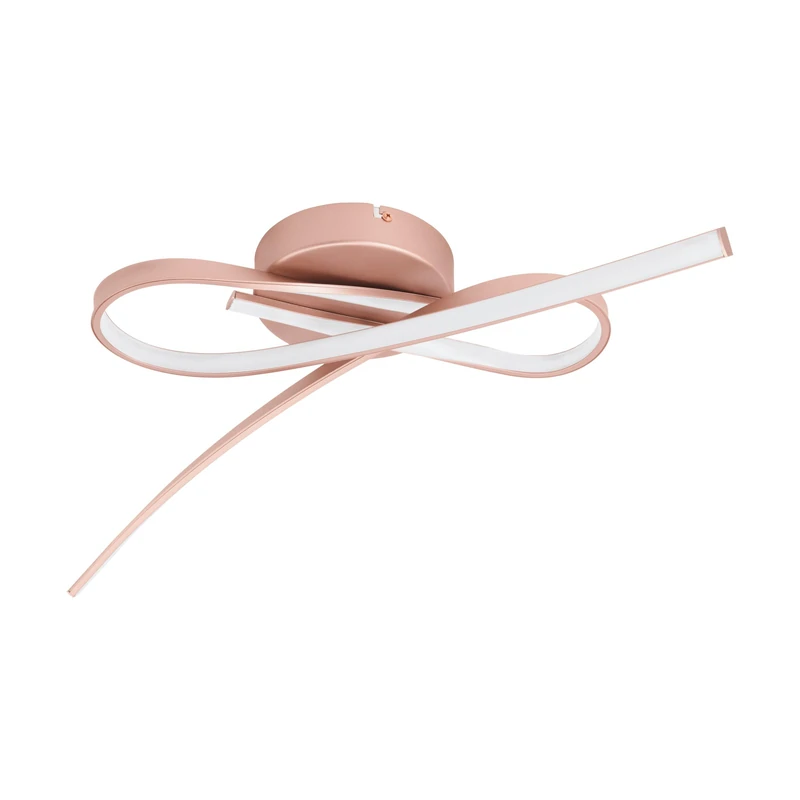 Eglo LED Ceiling Light Palozza, 2-Light Ceiling Lamp, Living Room Light, Kitchen Light Made of Aluminium and Plastic, Hallway Ceiling Light in Rose Gold and White