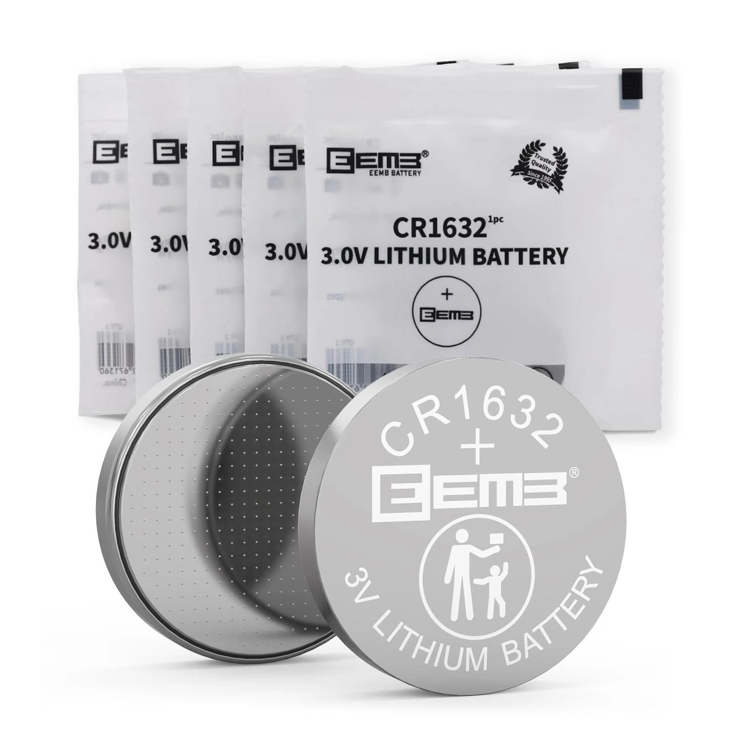 EEMB CR1632 Battery 5 PACK CR1632 3V Lithium Battery Button Coin Cell Batteries 1632 Battery ECR1632,DL1632 for Watch, Key Fob, Calculator, Car Remote, Mobile Game, Toys, Smart Devices