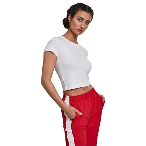Urban Classics Women's Stretch Jersey Cropped T-Shirt, White, L