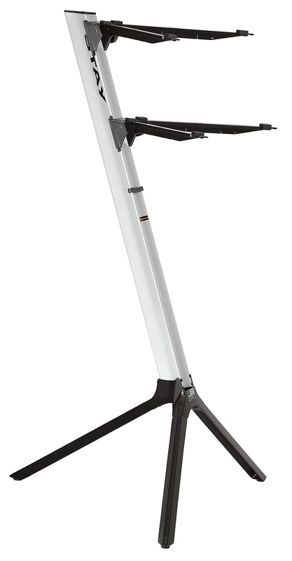 STAY - Slim 2 Tier Keyboard Stand with Curved Top Tier Arms - Silver