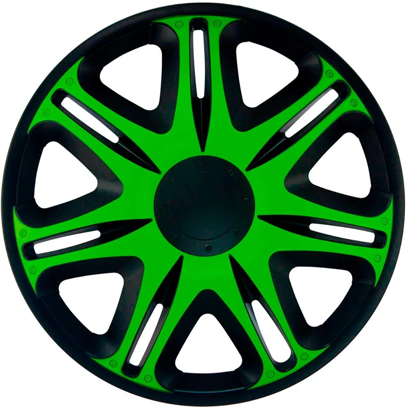 J-Tec Set of 4 wheel covers Nascar 16-inch black/green