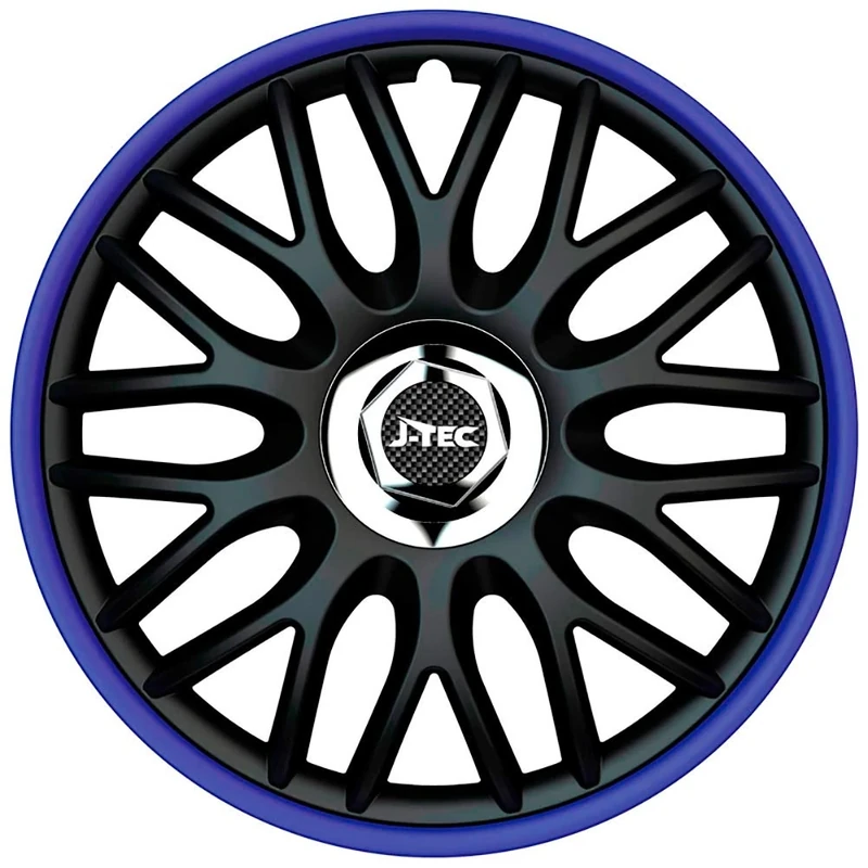 J-Tec Set wheel covers Orden R 13-inch black/blue + chrome ring