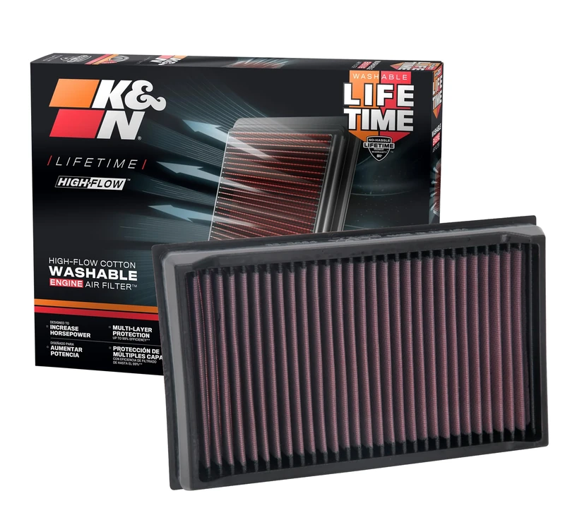 K&N Engine Air Filter: High Performance, Premium, Washable, Replacement Filter: Compatible with 2018-2019 VOLKSWAGEN (Golf SportWagen, Golf, Jetta, FAW Bora), 33-5084