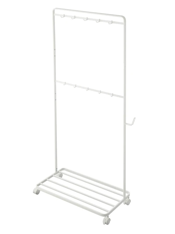 YAMAZAKI 4346 TOWER Storage Rack With Caster, white, Steel, Minimalist, 72.5 x 35 x 141 cm