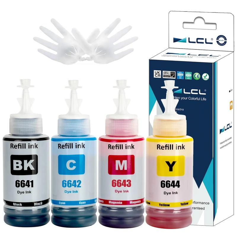 LCL Compatible 664 Ink Bottle Refills 70mL, Compatible Ink 664 T664 T6641 for ET 2650 ET 2600 ET 2550 ET 2500 ET-2650 ET-2600 ET-2550 ET-2500 ET-4500 ET-4550 ET-3600 ET-16500 ET-14000 L355 L555