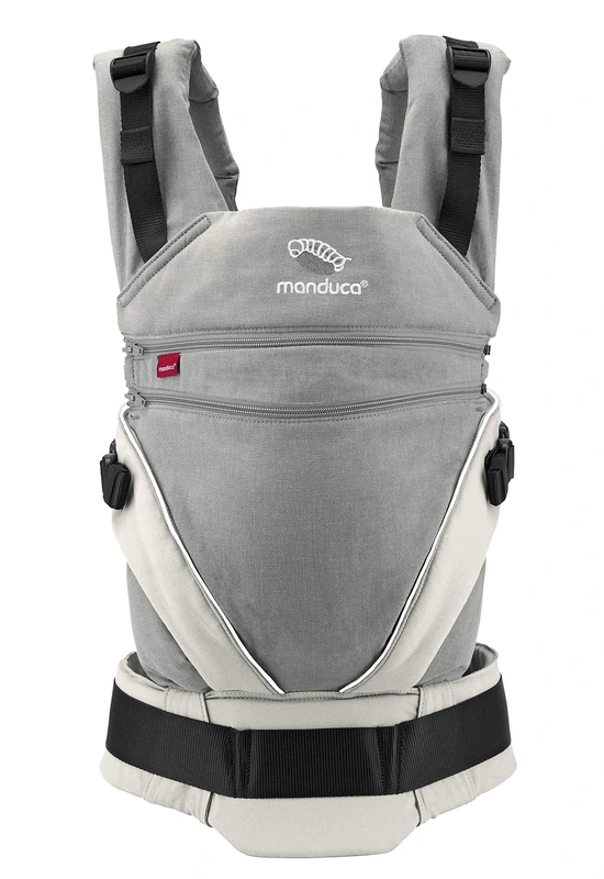 manduca XT baby carrier - all-in-one baby carrier for newborns from 3.5 kg and toddlers up to 20 kg - ergonomic child carrier with adjustable bridge - one size fits all, grey-white