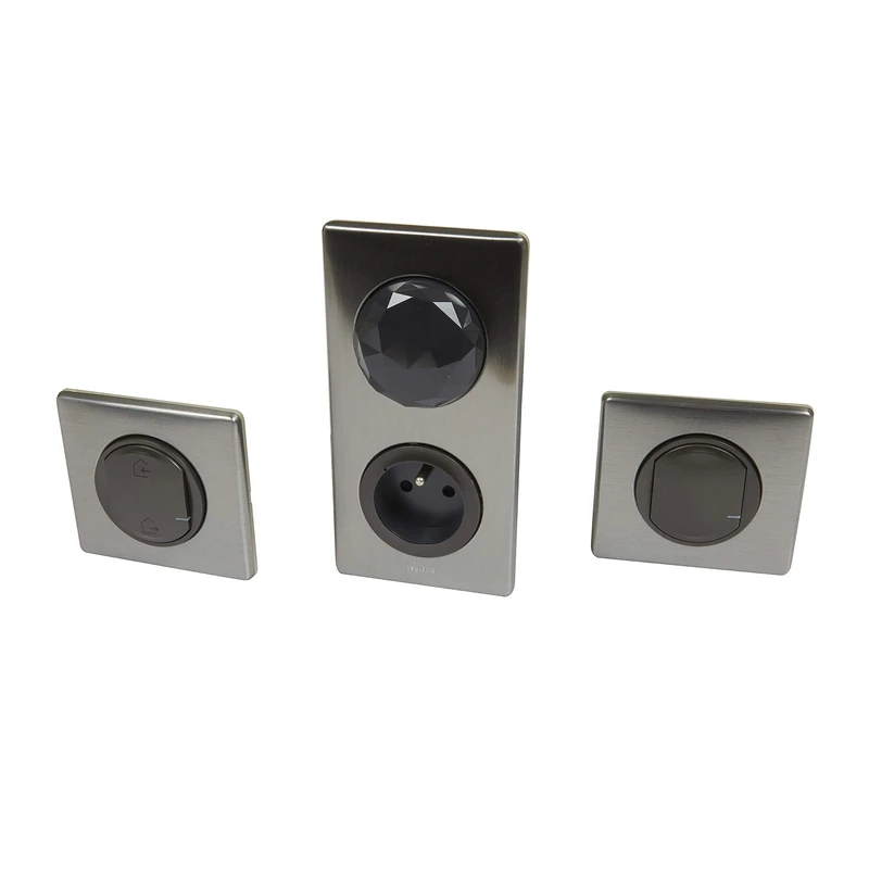 LEGRAND - Céliane with Netatmo Connected Products Starter Kit - 1 Connected Socket + 1 Connected Switch + 1 General Control + 1 Lighting/Socket Control - Made in France - Tungsten Metal
