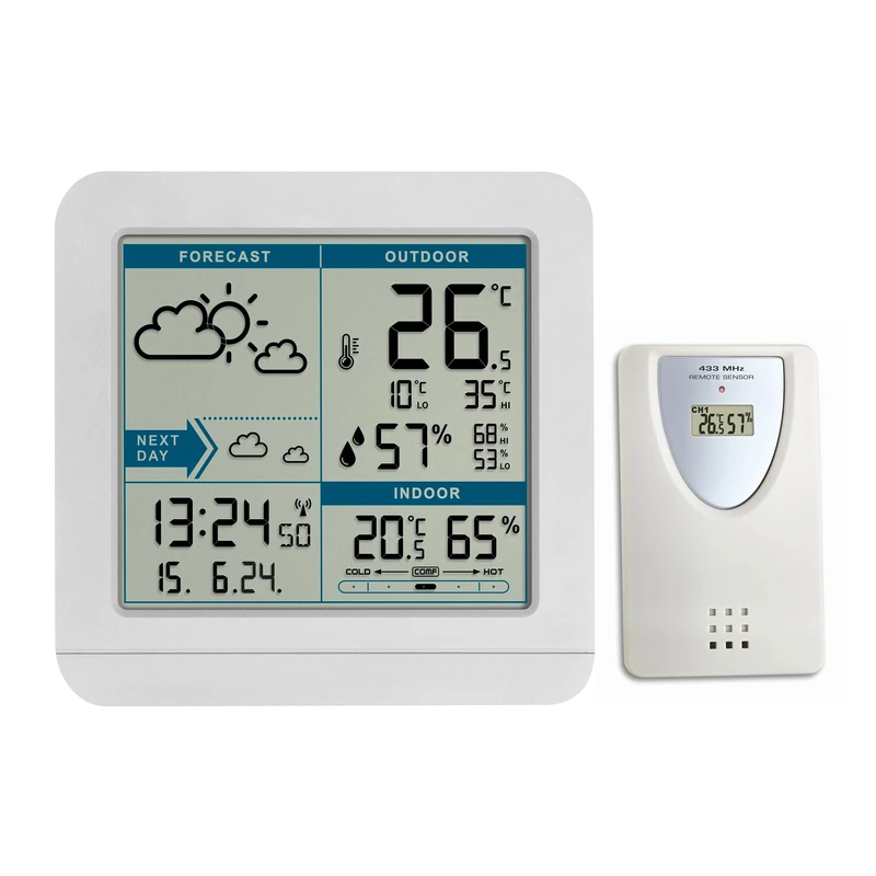 TFA Dostmann Wireless Station Sky, 35.1152.02, Sensor for Indoor and Outdoor, incl Weather Forecast, White, ((L) 123 x (B) 52 x (H) 117 mm