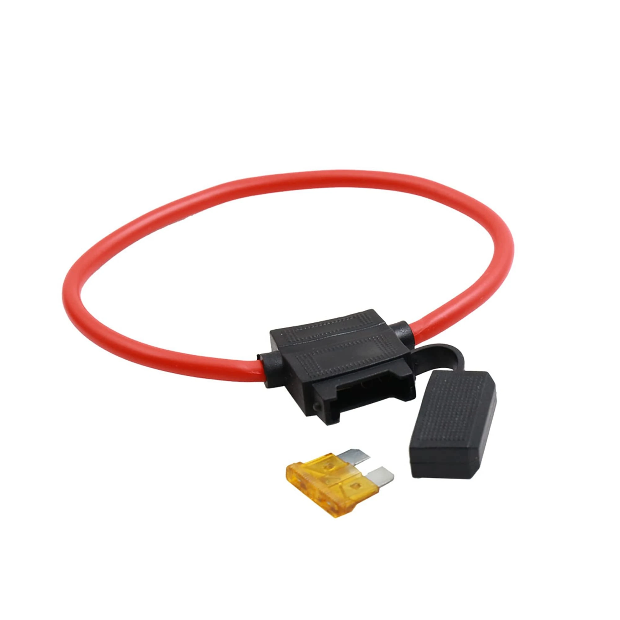 sourcing map DC 32V 10 AWG Car In Line Standard Blade Style Fuse Holder w 5A Fuse