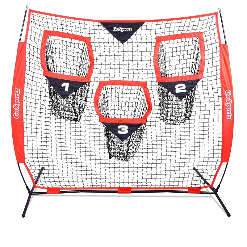 GoSports 6 x 6 ft Football Throwing Net - Red