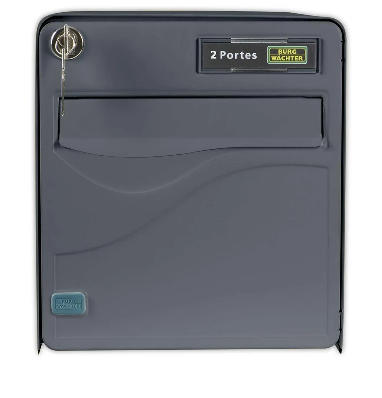 Burg-Wächter Baltic 526 ANT Letterbox Normalised Steel Galvanised with Horizontal Opening Front and Vertical Rear 2 Doors