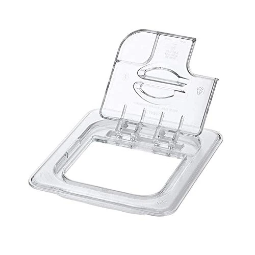 Cambro 747687 Decsel with Lepeluitsparing Greep en Hinge Decanter 1/6 GN Clear Pack of 6 - Image 1