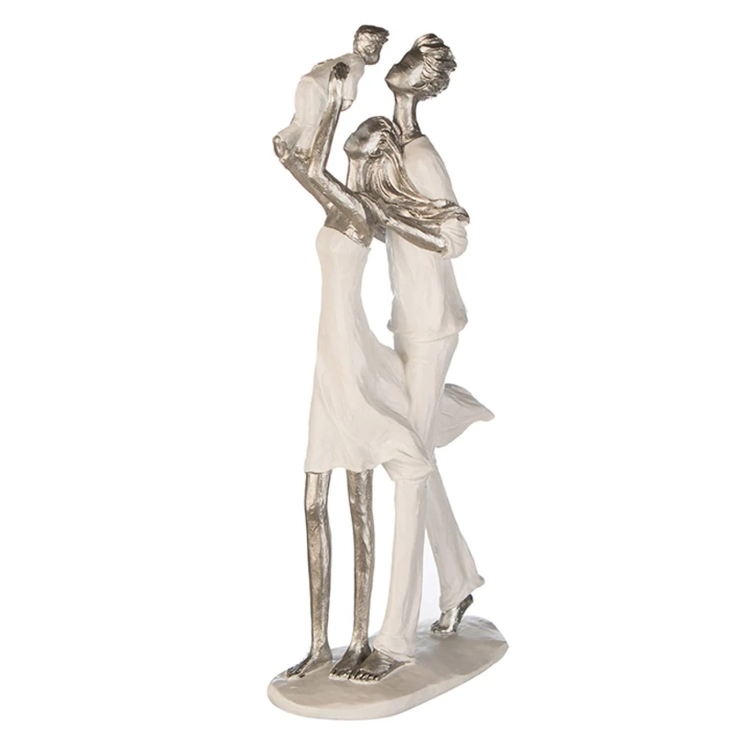 Casablanca Decorative Figure Sculpture Parents Happiness Family Happiness Decoration Living Room Gift Colours: White/Silver Height 35 cm