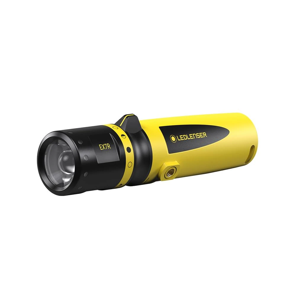 Ledlenser EX7R robust industry torch, focusable, rechargeable Lithium battery, ATEX Safety ex zone 0/20, 220lm, waterproof IP68, 140m long distance beam, incl. battery and charging station