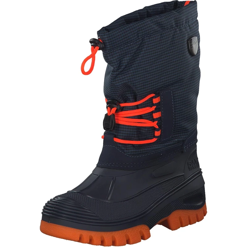 CMP Unisex Kids’ Ahto Snow Boots, B Blue Orange Fluo 18nd, 7.5 UK