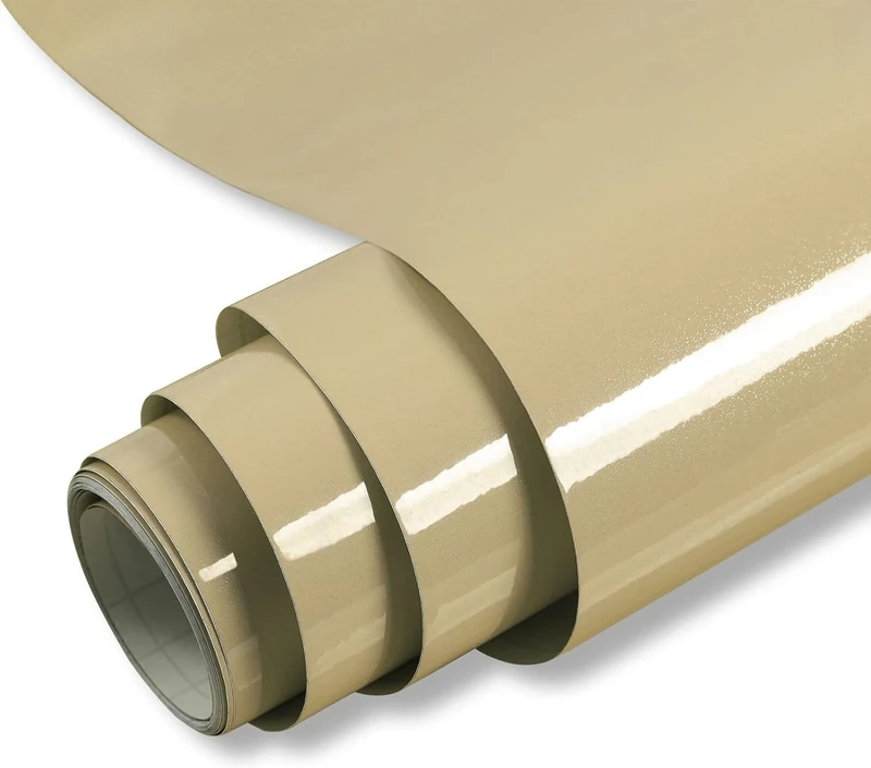 Hode Vinyl Wrap Gold Sticky Back Plastic Roll 40cmX3m, Gold Glitter Effect Self Adhesive Wallpaper for Furniture Stickers, Peel and Stick Kitchen Bathroom Covering Contact Paper (High Gloss)