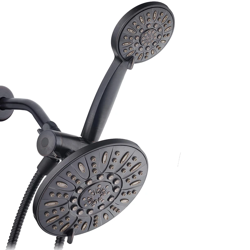 AquaDance Oil Rubbed Bronze 7" Premium High Pressure 3-Way Rainfall Combo with Extra Long 72 inch Hose – Enjoy Luxury 6-Setting Rain Showerhead and Matching Hand Held Shower Separately or Together
