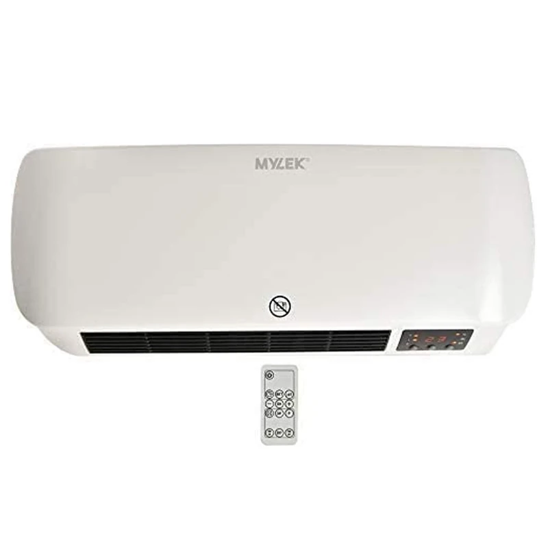 MYLEK Over Door Heater 2000W Electric Downflow Overdoor Air Curtain And Fan with Thermostat, LED Display, Timer & Remote Control - Lot20 Compliant (2KW)