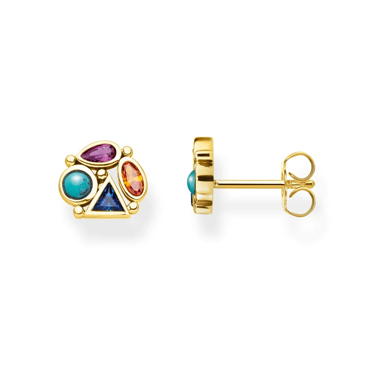 Thomas Sabo earrings colored stones gold-plated silver H2034-319-7