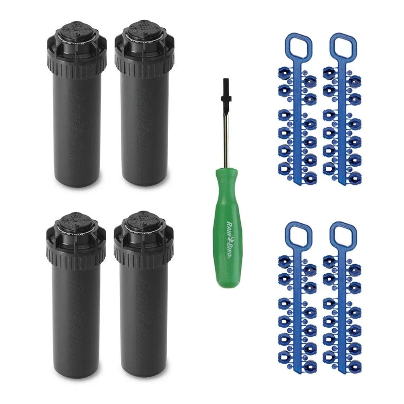 Rain-bird 5000 Series Rotor Sprinkler Head - 5004 PC Model, Adjustable 40-360 Degree Part-Circle, 4 Inch Pop-Up Lawn Sprayer Irrigation System - 25 to 50 Feet Water Spray Distance (Y54007) (4 Pack)