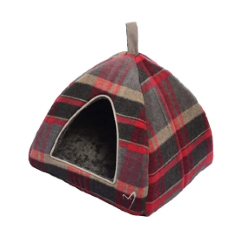 Gorpets Camden Pyramid Bed (40x40x40 cm) Red Check - Image 1