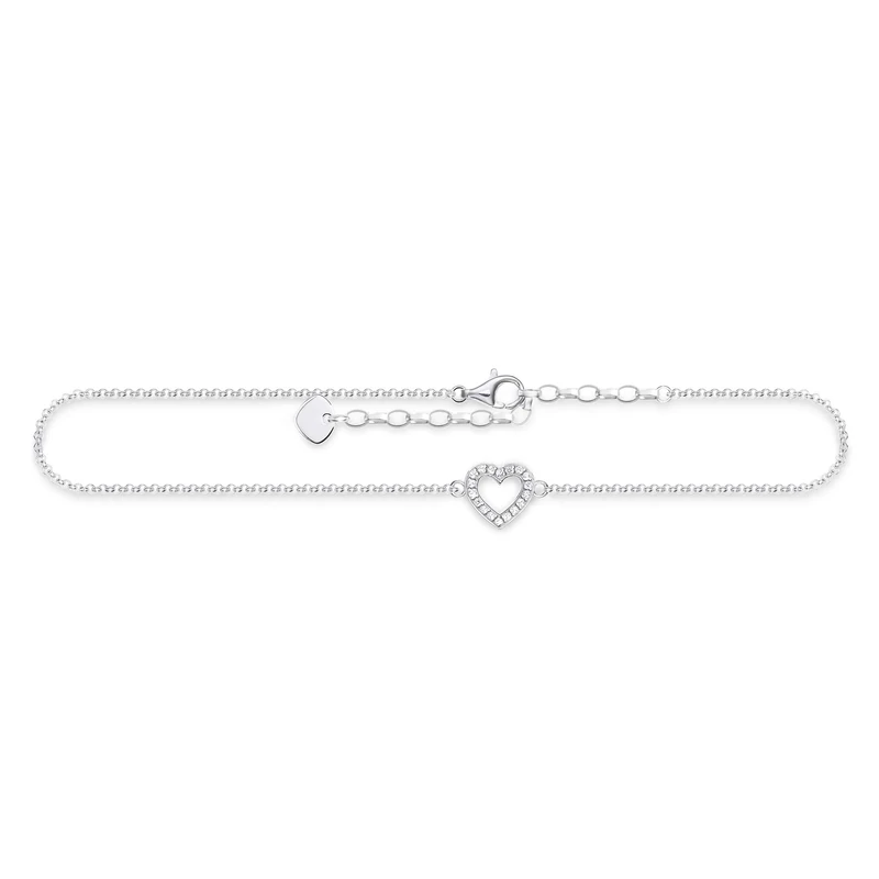 Thomas Sabo Women Anklet Heart 925 Sterling Silver AK0007-051-14-L27v