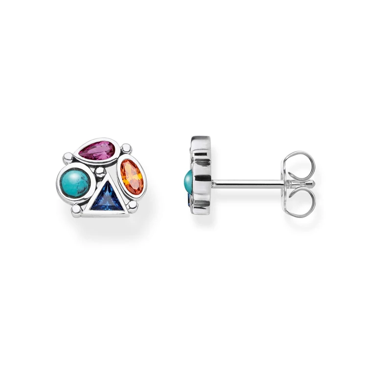 Thomas Sabo stud earrings colored stones 925 sterling silver H2034-320-7