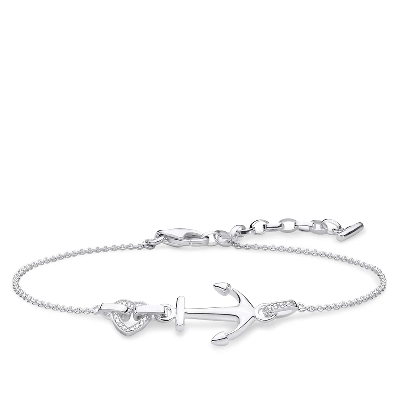 Thomas Sabo Women Bracelet Anchor Heart 925 Sterling Silver A1854-051-14-L19v
