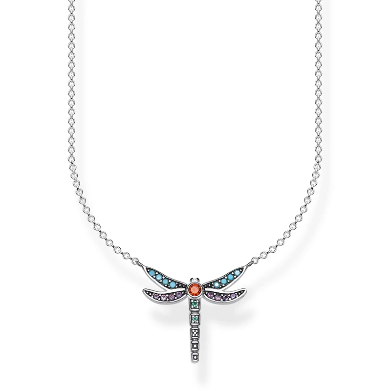 Thomas Sabo Women Necklace Colourful Dragonfly 925 Sterling Silver KE1837-845-7-L45v