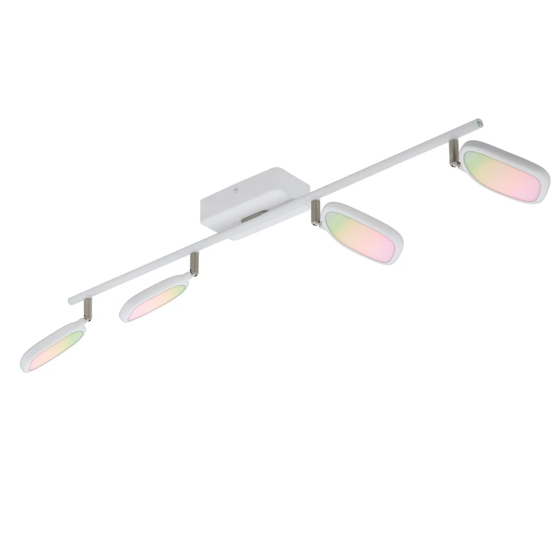 Eglo Connect LED Ceiling Light Palombare-C, 4-Light Smart Home Ceiling lamp Made of Metal, Aluminium and Plastic in White, Spots with RGB, Adjustable Light Colour (Warm, Neutral, Cold), dimmable