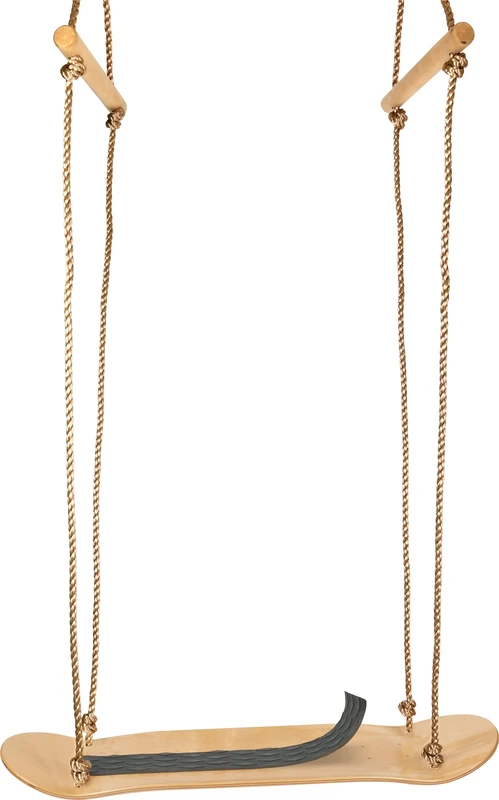 small foot Wooden Skateboard Swing, w/hand grips, adjustable height, for swinging while standing or seated, 3+ yrs, 12091