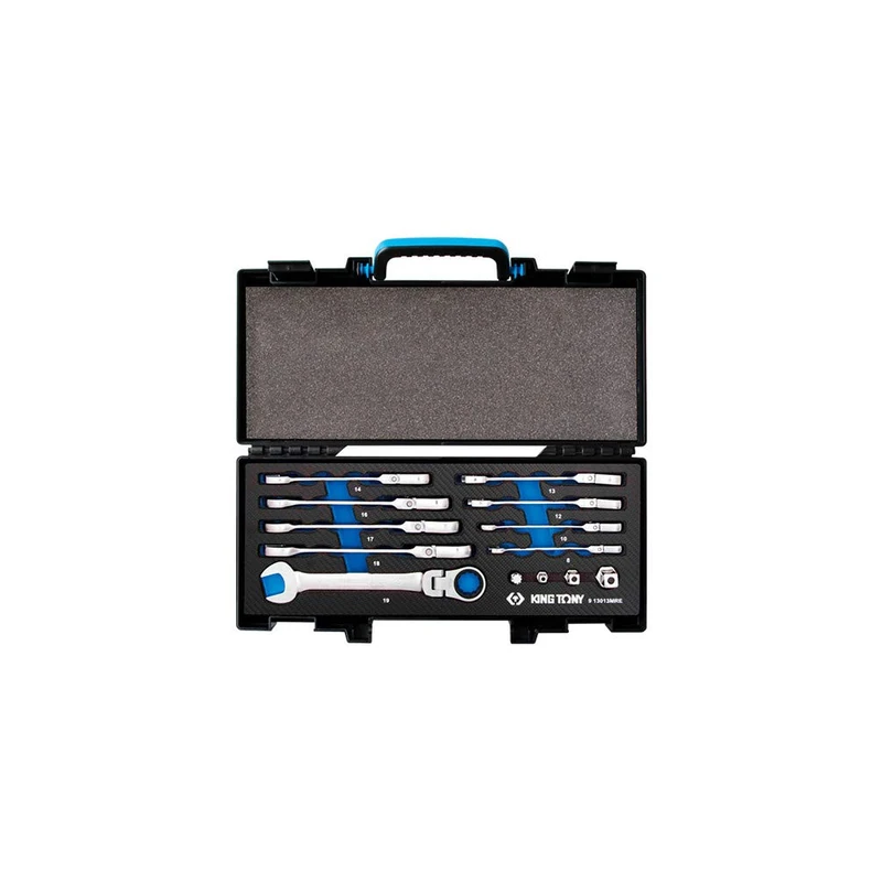 KING TONY 13013MRE Cofre Evawave Wrenchs Combinadas Con Ratchet for DIYers & Professionals, Ideal for Repair and Installation tasks, 13 Pieces