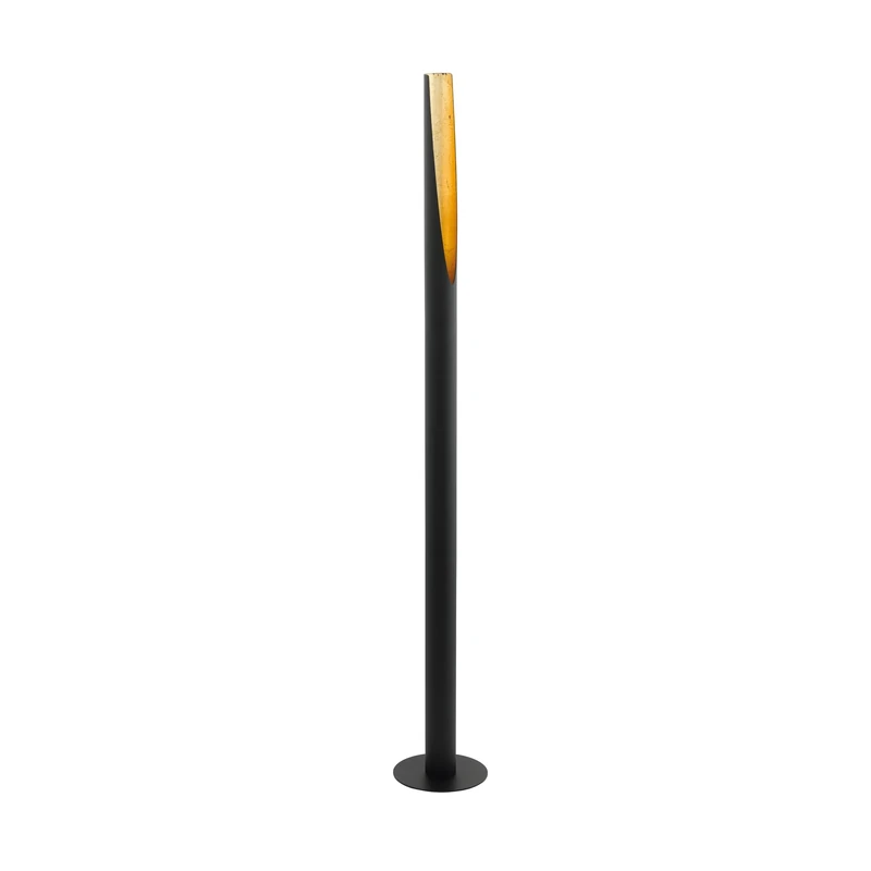 Eglo Barbotto 1-Flame Floor lamp, Steel Rod Light, Black and Gold Colours, GU10 Socket, incl. Foot Switch
