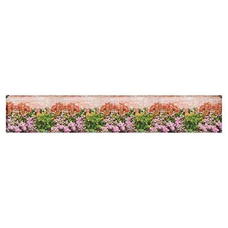 Maximex 5 m Privacy Screen Wall Flowers - Includes 25 Extra Long Cable Ties, Polyethylene, 85 x 500 cm, Multi-Colour - Image 1