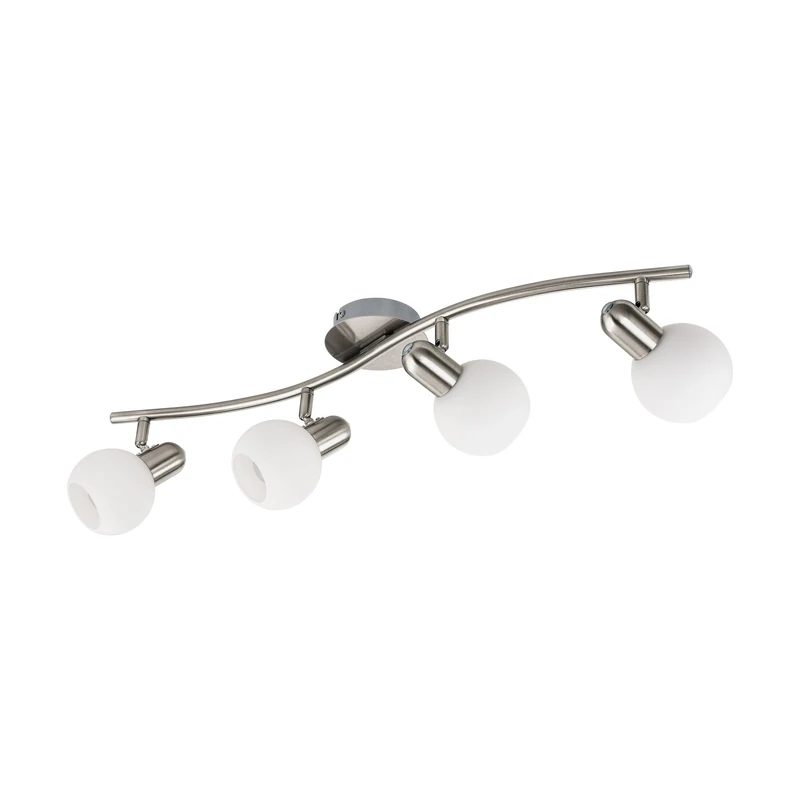 Eglo LED Ceiling Lamp Comba, Ceiling Spotlight, Steel in Matt Nickel, Opal Matt Glass in White E14 Socket