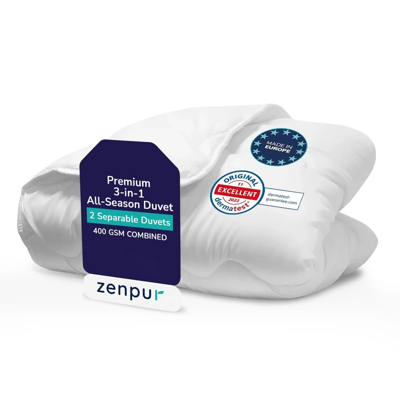 ZenPur Single Duvet 3-in-1 Combination Duvet, 13.5 Tog (5.5+8) All Seasons All Year Round