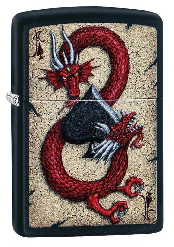 Zippo Unisex's DRAGON ACE DESIGN Windproof Lighter, Black, regular