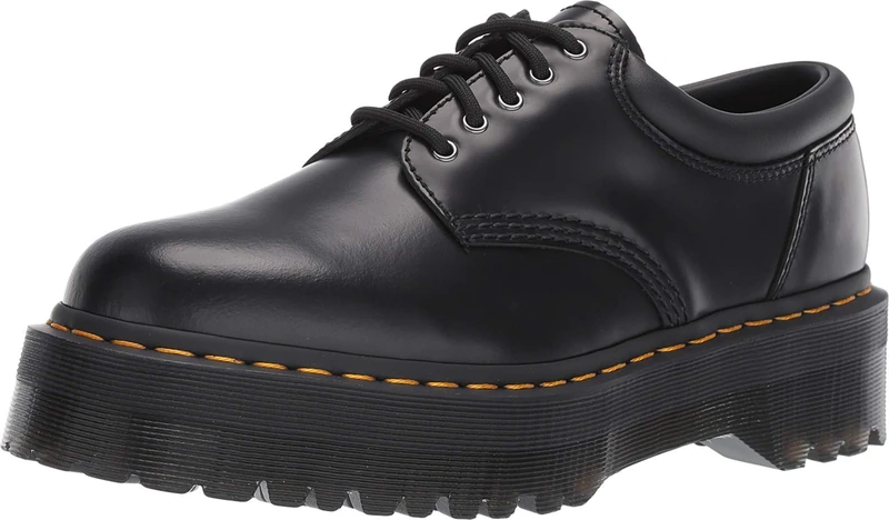 Dr. Martens Unisex 5 Eye Shoe Oxford, Black Polished Smooth, 10 UK
