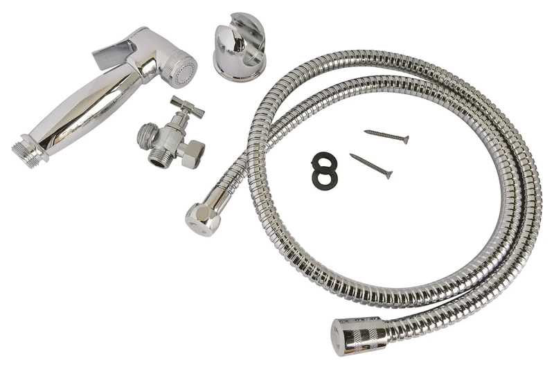 SOMATHERM FOR YOU CKITHY-L Messinghandbrause Complete Shower Toilet Hygiene kit Chrome-Plated Brass, Gray