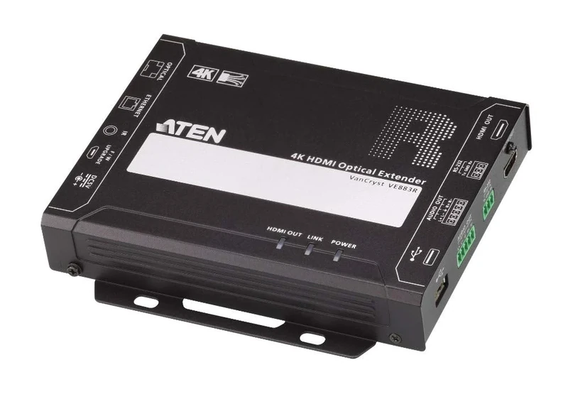 4K HDMI Optical Extender (4K@300m (K1, OM3, LC Duplex Type) VE883K1 ATEN | HDCP 2.2, Built-in 8 kV / 15 kV ESD protection, plug-and-play
