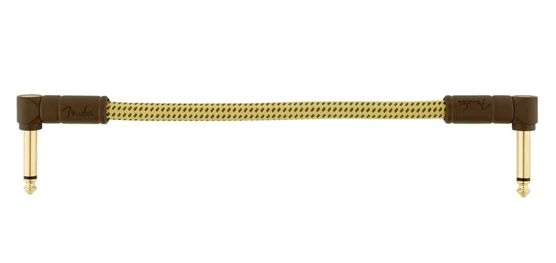 Fender Deluxe Series Instrument Cable, Angle/Angle, Tweed, 6in, Bowl of 20
