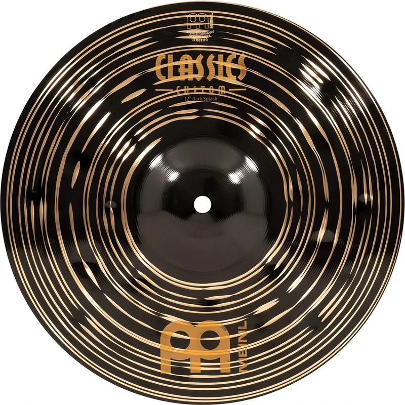 Meinl Cymbals Classics Custom Dark Splash Cymbal 12 inch (Video) for Drum Set (30,48cm) B12 Bronze, Dark Finish, Made in Germany (CC12DAS)