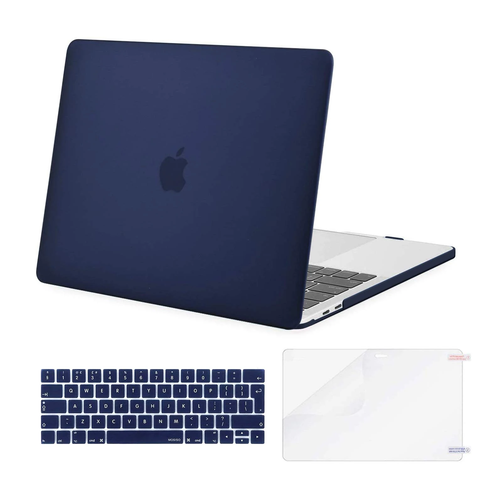 MOSISO Compatible with MacBook Pro 13 inch Case M2 M1 2025 2024 2023 2022-2016 Release A2338 A2289 A2251 A2159 A1989 A1706 A1708, Plastic Hard Shell Cover&Keyboard Skin&ScreenProtector, Navy Blue