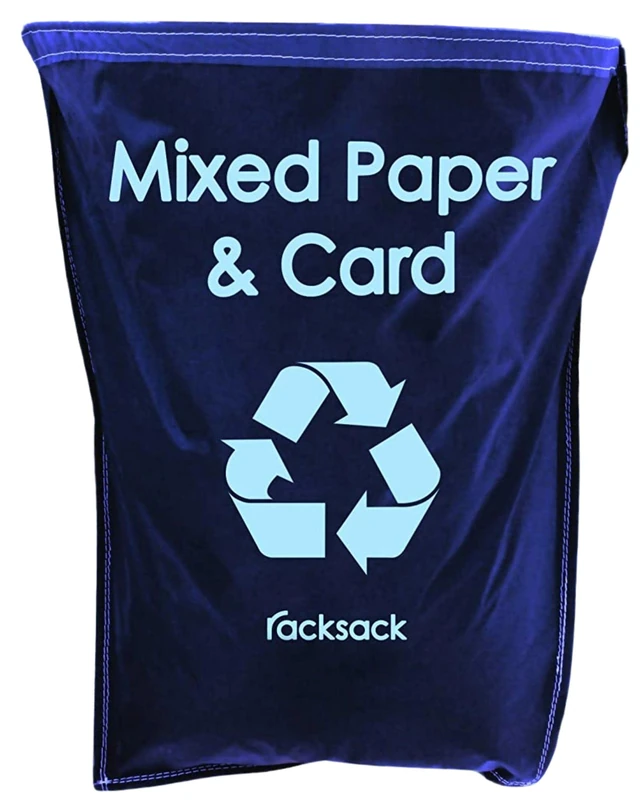 Blue Racksack Warehouse Recycling Sack 1000mm high x 920mm wide - 160L - Recycling Waste Segregation Management - Recycling Bags, Recycling Sacks (Pack of 5 - Mixed Paper card) - Image 1