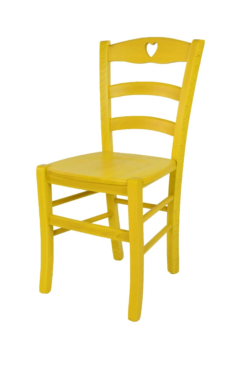 t m c s Tommychairs - Chair Cuore suitable for Kitchen, bar and Living Room, structure and seat in beech wood colour yellow aniline